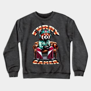 Red Panda gamer - Retro Gaming Bliss Crewneck Sweatshirt